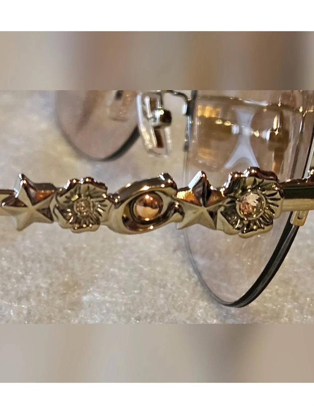 Coach Gold Rimless Brown Gradient Sunglasses